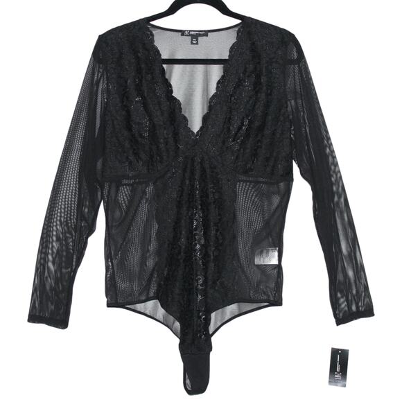 INC International Concepts Black Lace Bodysuit XXL NWT - Picture 2 of 9